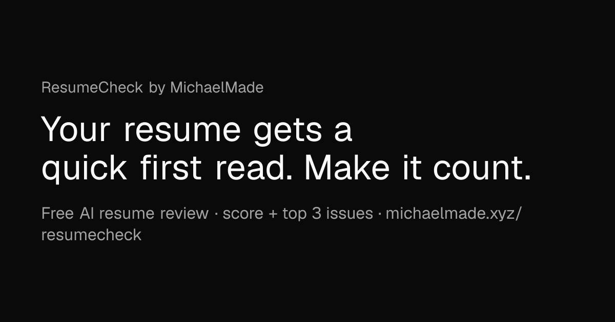 I built a no-signup CV feedback tool because useful feedback shouldn’t start with an email gate logo